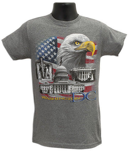 T-Shirt Washington DC Patriotic GRAPHITE HEATHER