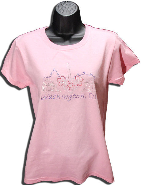 Ladies T 100% DC Monuments Rhinestone 9022 Pink 978