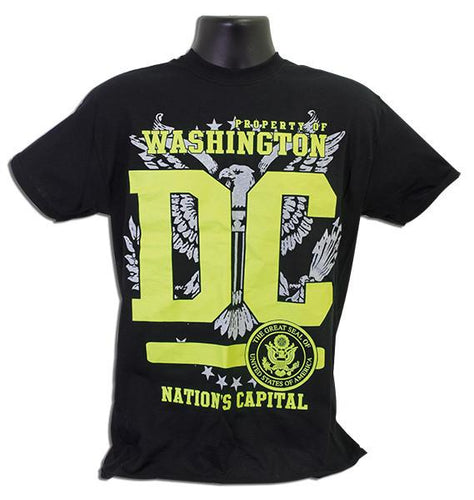 TSDC11B T-Shirt Washington DC Neon Ink BLACK