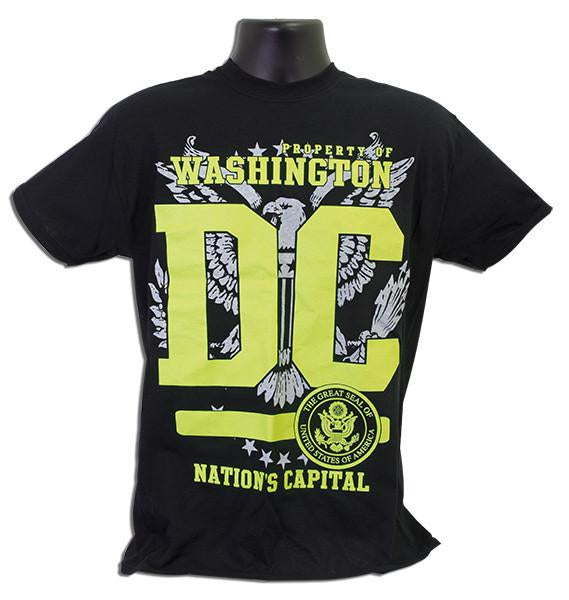 TSDC11B T-Shirt Washington DC Neon Ink BLACK