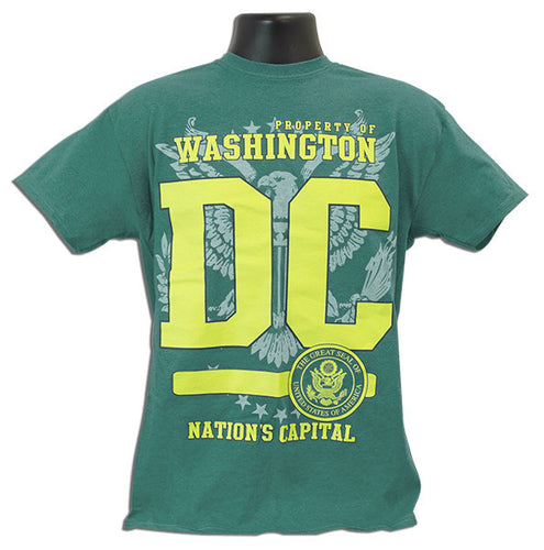 T-Shirt Washington DC Neon Ink TROPICAL BLUE