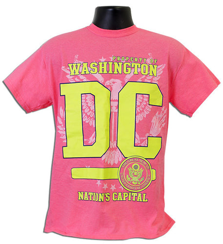 T-Shirt Washington DC Neon Ink SAFETY PINK
