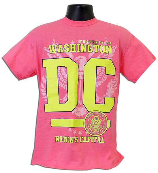 T-Shirt Washington DC Neon Ink SAFETY PINK