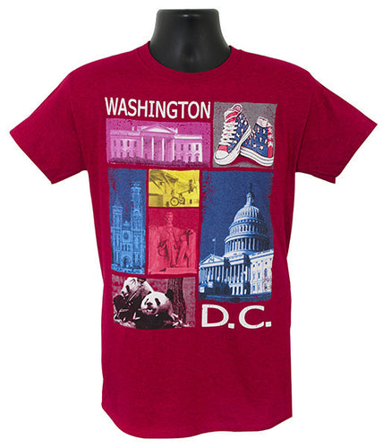 T-Shirt Washington DC Color Blocks ANTIQUE CHERRY