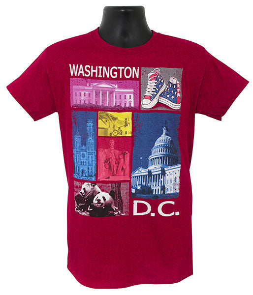 T-Shirt Washington DC Color Blocks ANTIQUE CHERRY