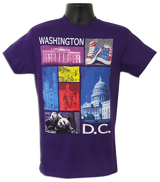 T-Shirt Washington DC Color Blocks PURPLE
