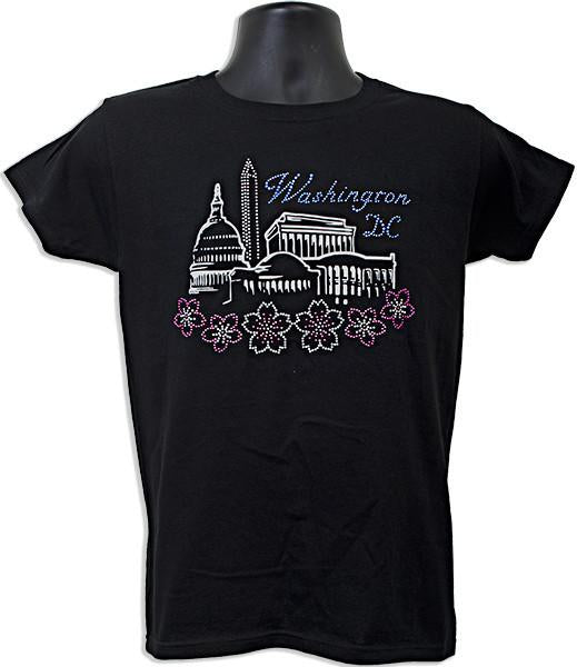 TSDC24B Ladies T - Rhinestone Monuments Silver BLACK
