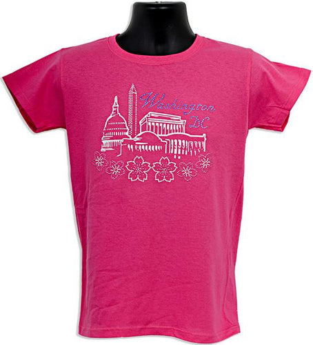 TSDC24P Ladies T - Rhinestone Monuments Silver PINK