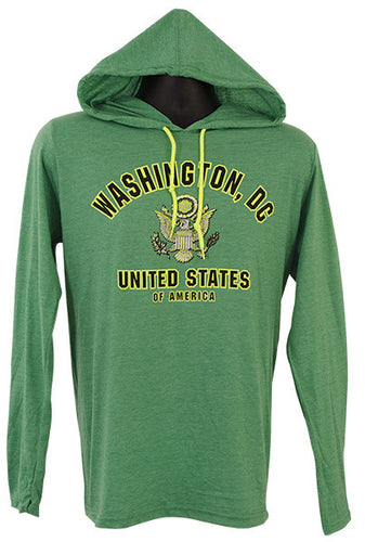 Long Sleeve Hooded T - Washington DC HEATHER GREEN