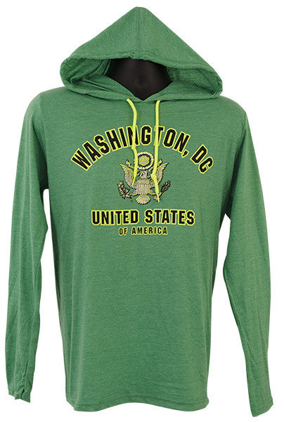 Long Sleeve Hooded T - Washington DC HEATHER GREEN