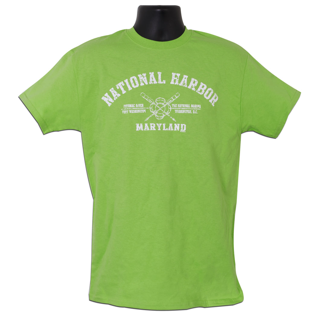 TSDC27L T-Shirt National Harbor Crossed Oars LIME