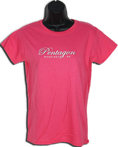Ladies T - Pentagon Script HOT PINK 978