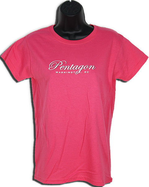 Ladies T - Pentagon Script HOT PINK 978