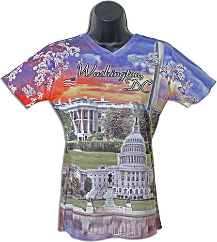Sublimated V-Neck with rhinestone DC Sunset