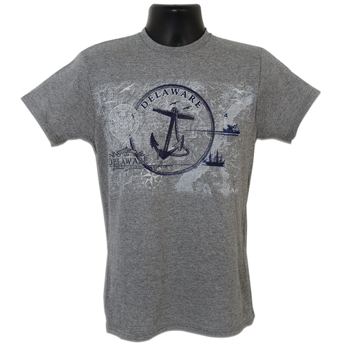 T-Shirt Delaware Map Anchor GRAPHITE HEATHER