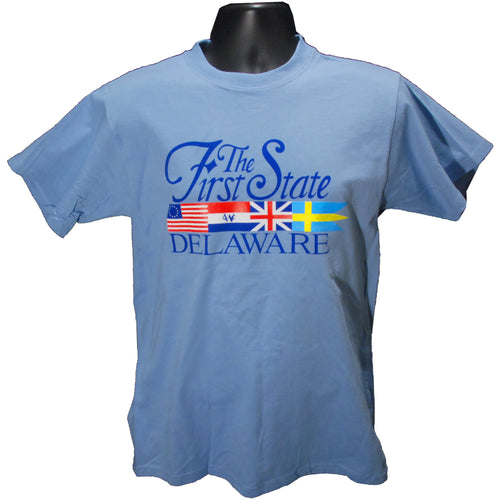 T-Shirt Delaware Flags LIGHT BLUE