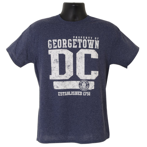 T-SHIRT PROPERTY OF GEORGETOWN DC NAVY BLUE HEATHER