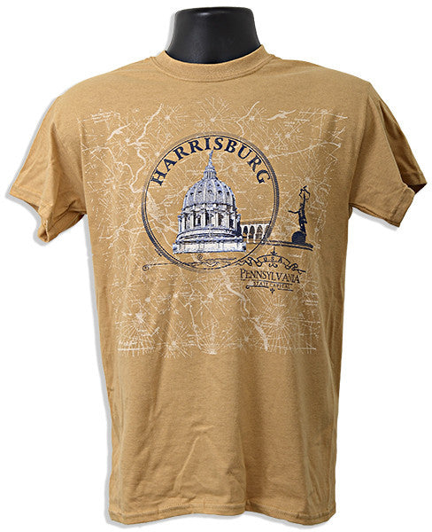 T-Shirt Harrisburg Capitol Circle OLD GOLD