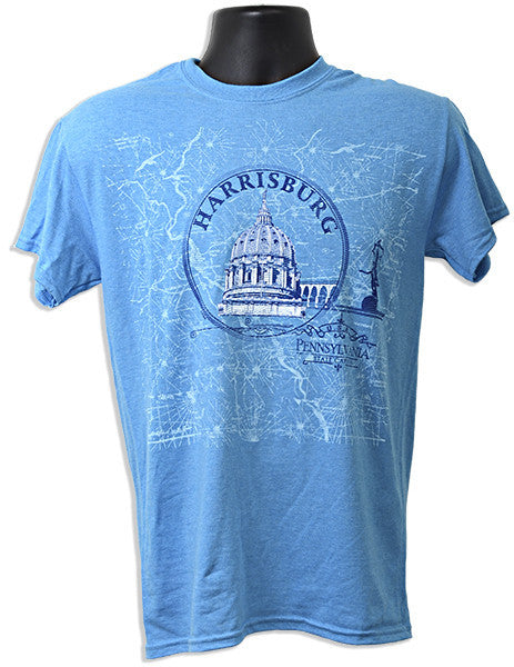 T-Shirt Harrisburg Capitol Circle HEATHER SAPPHIRE