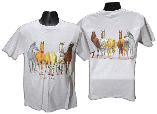 T-Shirt 100% Kentucky Horses 2-Sided ASH