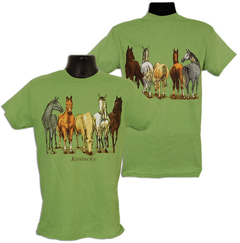 T-Shirt 100% Kentucky Horses 2-Sided KIWI