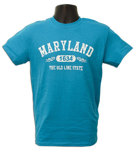 T-Shirt Maryland Distressed TROPICAL BLUE