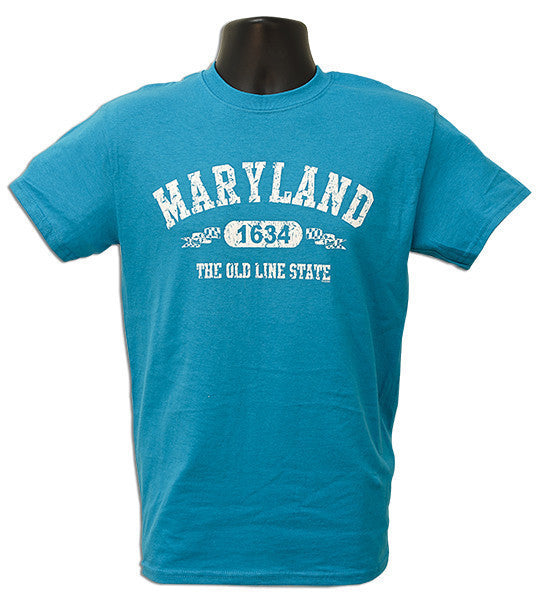 T-Shirt Maryland Distressed TROPICAL BLUE