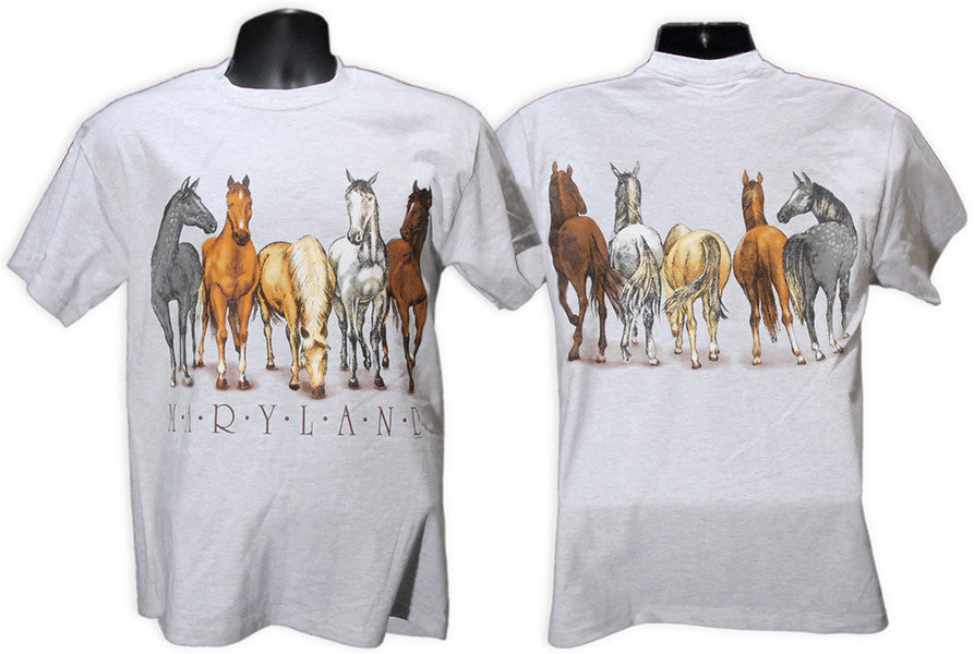 T-Shirt Maryland Horses 2-Sided ASH