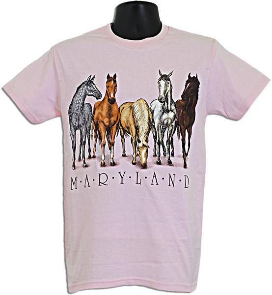 TSMD04P T-Shirt Maryland Horses 2-Sided PINK