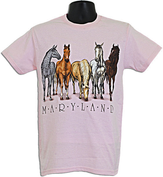T-Shirt Maryland Horses 2-Sided PINK