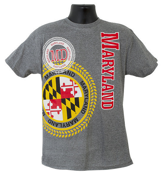 T-Shirt Maryland Flag Stamp GRAPHITE HEATHER XX