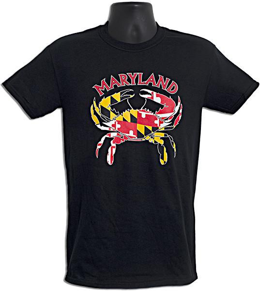 TSMD06B3 T-Shirt Maryland Flag Crab BLACK