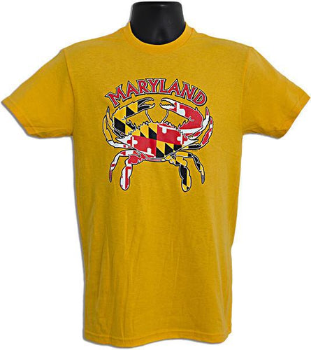 TSMD06G T-Shirt Maryland Flag Crab GOLD