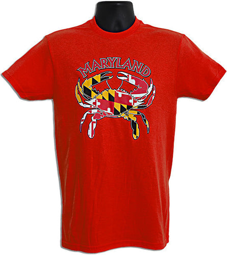 T-Shirt Maryland Flag Crab RED