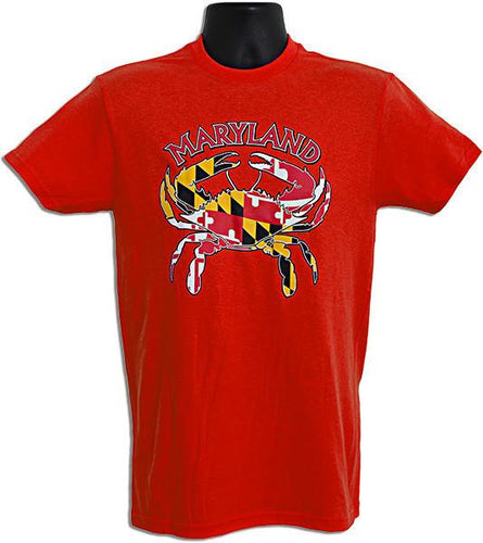 TSMD06R3 T-Shirt Maryland Flag Crab RED