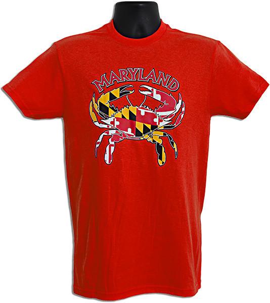 TSMD06R3 T-Shirt Maryland Flag Crab RED