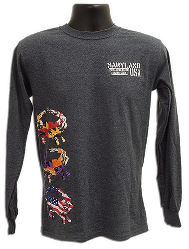 TSMD07L3 LONG- SL Maryland Crab Stack CHARCOAL HEATHER