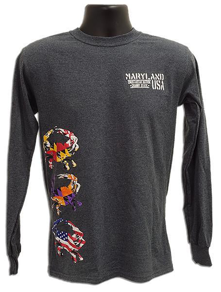 TSMD07L3 LONG- SL Maryland Crab Stack CHARCOAL HEATHER