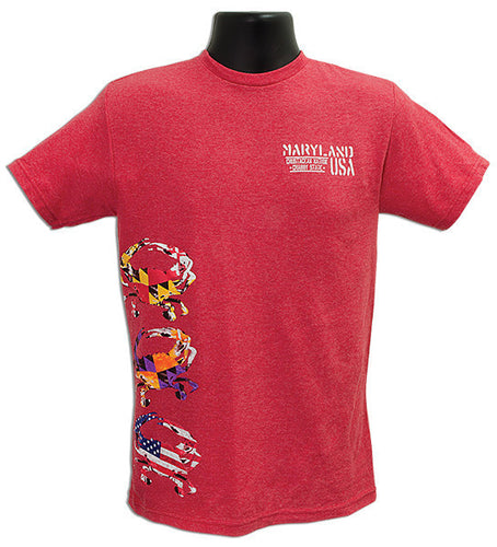 T-Shirt Maryland Crab Stack RED HEATHER