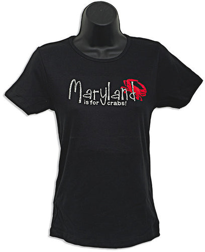 Fitted Missy Rhinestone Combo is 4 Crabs BLACK