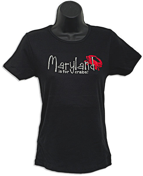 Fitted Missy Rhinestone Combo is 4 Crabs BLACK