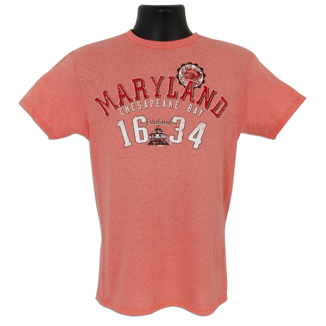 TSMD17C T-Shirt Maryland Arch 1634 CORAL HEATHER