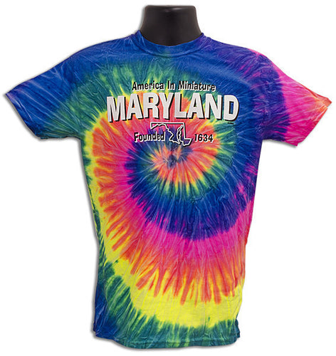 Tie Dye T - Maryland NEON RAINBOW