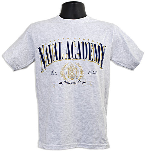 T-Shirt Naval Academy Laurels Est 1845 ASH