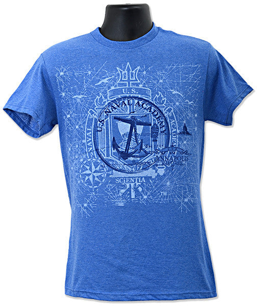 T-Shirt USNA Circle ROYAL HEATHER