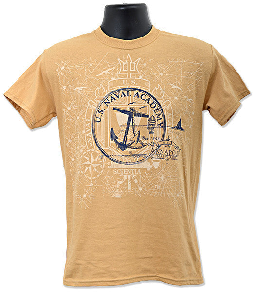 T-Shirt USNA Circle OLD GOLD