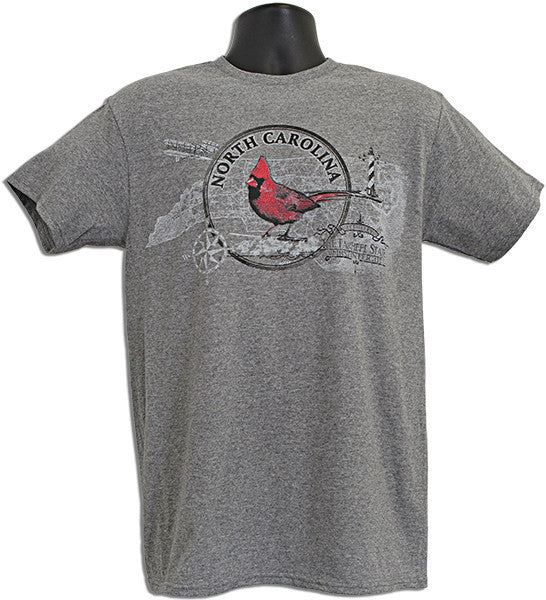 T-Shirt North Carolina Circle Map GRAPHITE HEATHER