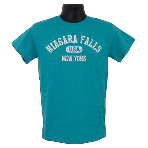 TSNF01T T-Shirt Niagara Falls USA Distressed TROP BLUE