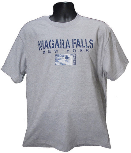 T-Shirt Niagara Falls Stencil SPORT GREY