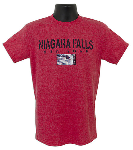 T-Shirt Niagara Falls Stencil RED HEATHER